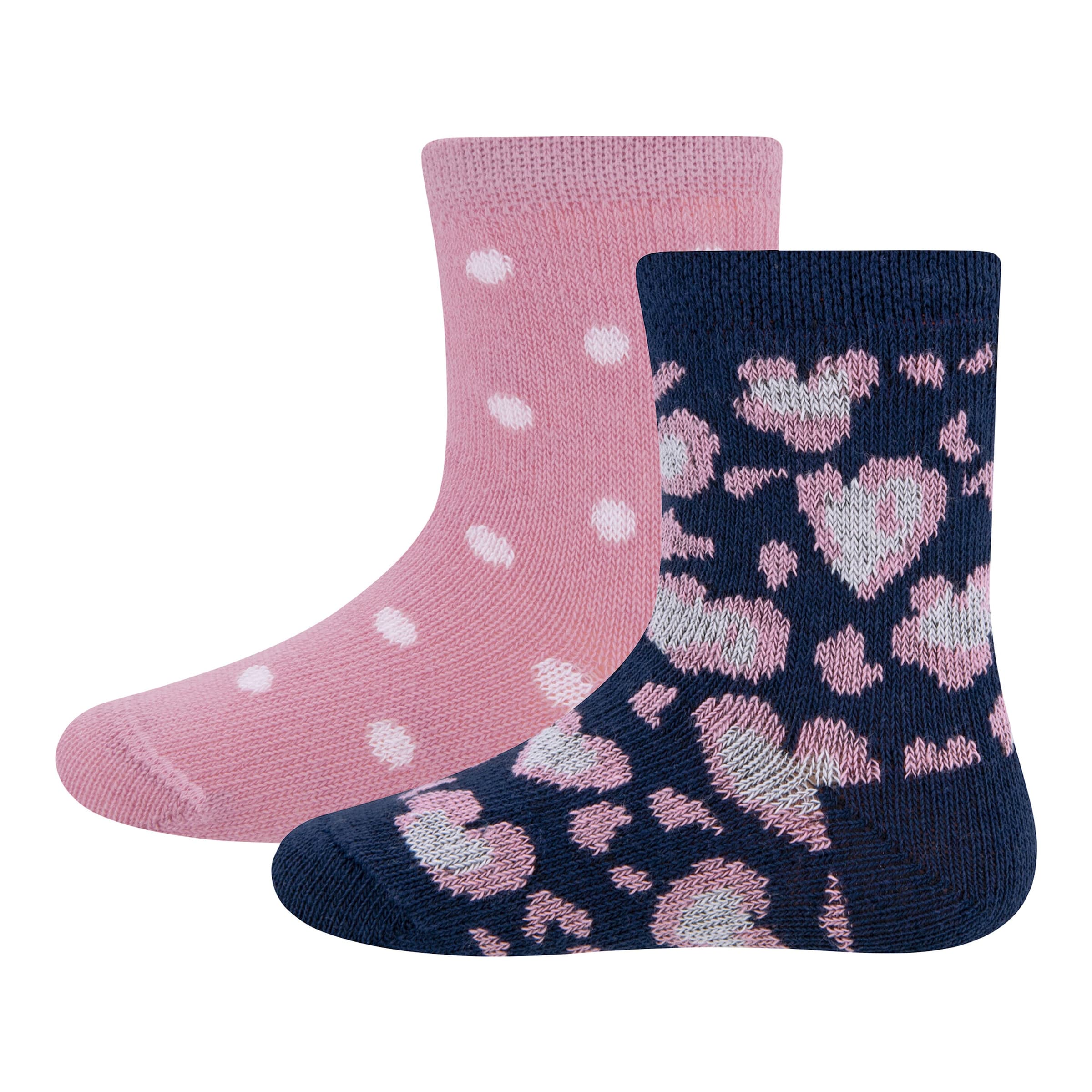 Ewers 2er-Pack Socken Leoprint-Herzen