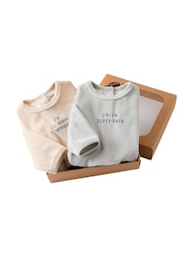 2er-Pack Baby Samt-Schlafanzüge, Geschenkbox zur Geburt