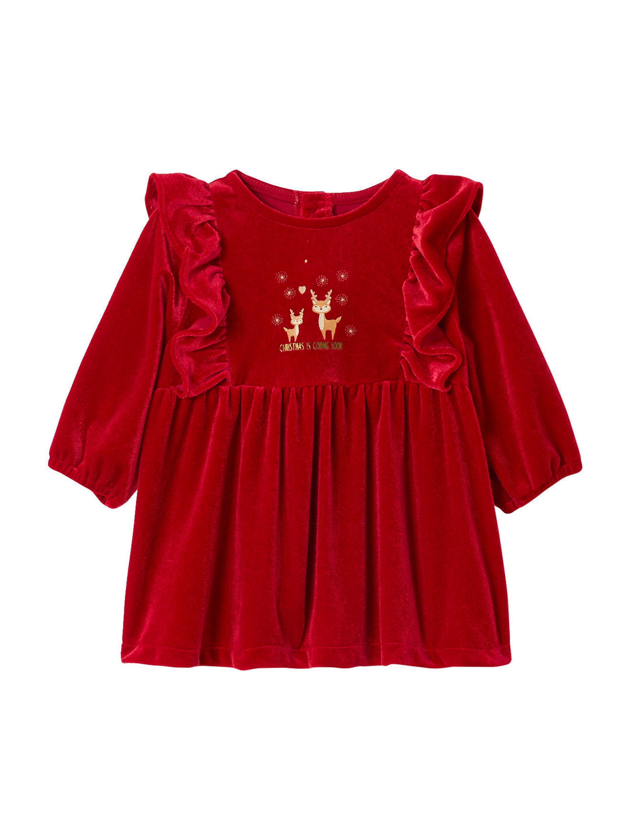Baby-Set: Samt-Kleid, Haarband und Strumpfhose für Weihnachten, Mädchen