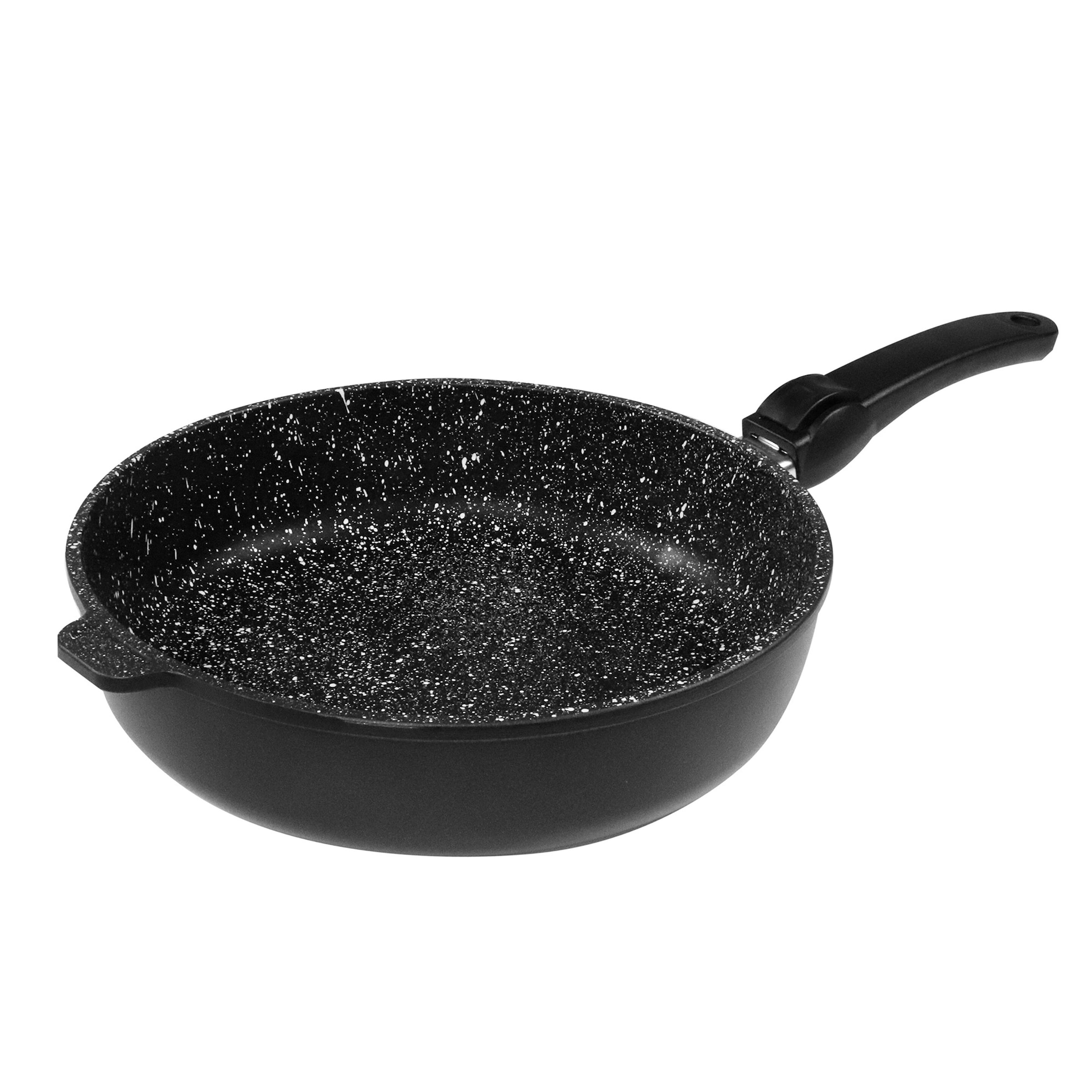 STONELINE® STONELINE Schmorpfanne 28 cm mit abnehmbarem Griff | ohne Deckel - Schwarz