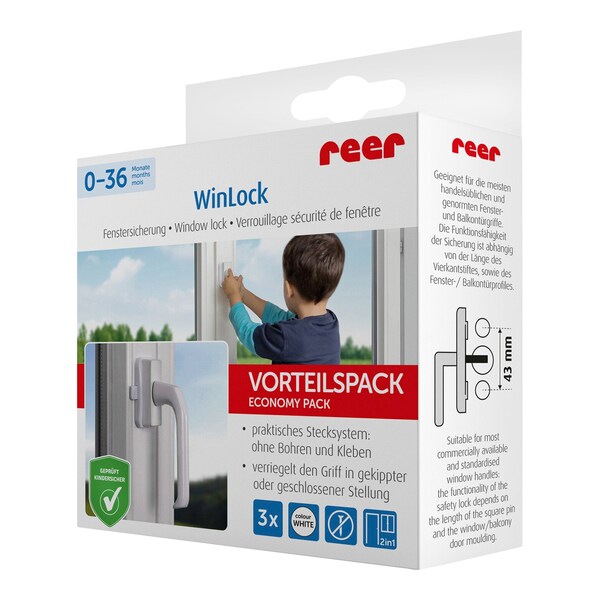 reer - 3er-Pack WinLock Fenstersicherung