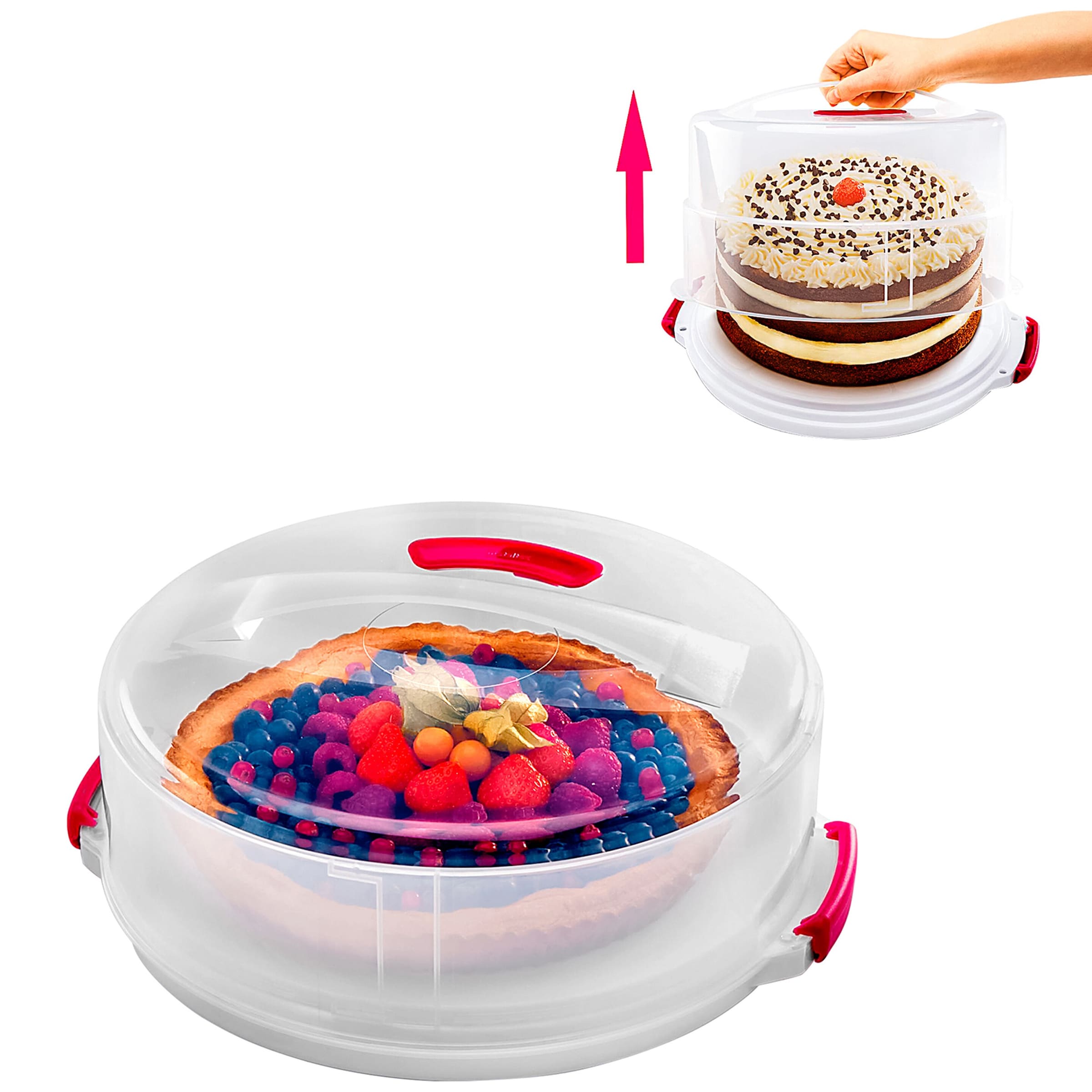 Höhenverstellbarer Tortenbehälter