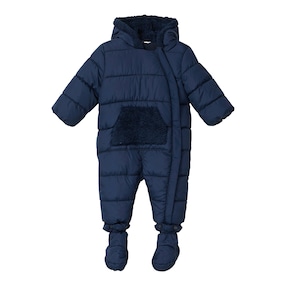 Steppoverall mit abnehmbarem Fuß und Plüschfutter