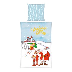 Flanell Wende-Bettwäsche Weihnachtsmann & Co. KG 80x80 / 135x200 cm