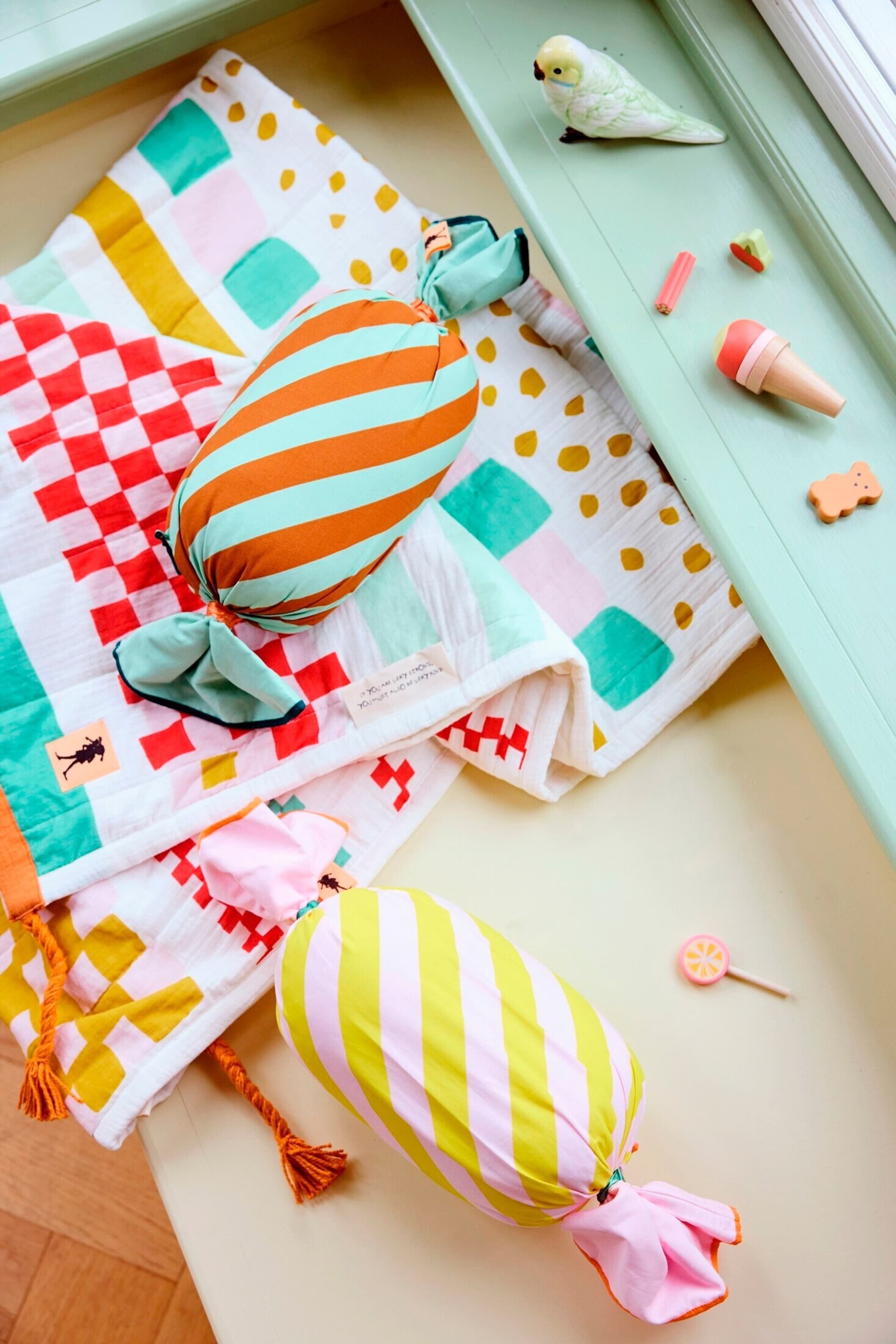 Kids Concept Kids Concept Bonbon-Kissen grün Pippi Langstrumpf