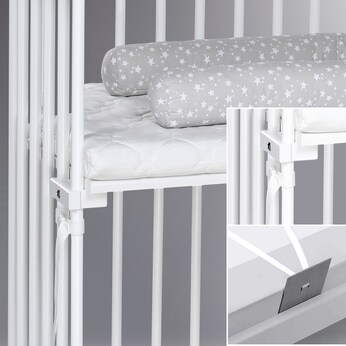Beistellbett Boxspring XXL weiß mit Matratze Classic Soft