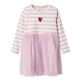 Kleid langarm Tüllrock Ringel Herz