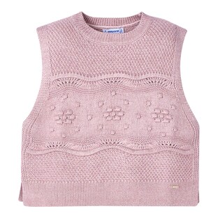 Pull sans manches en maille fleurs