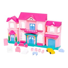 Puppenhaus Sophie mit Möbel und Auto 14-tlg.