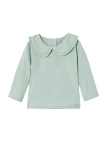 Mädchen Baby Shirt, Bubikragen mit Rüschen