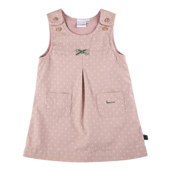 2-tlg. Set Webkleid mit Shirt langarm Punkte