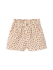 Baby Shorts aus Musselin mit Leo-Print