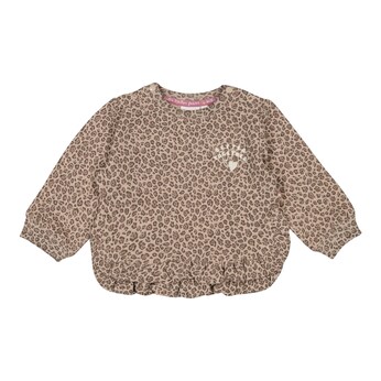 Sweatshirt Leoprint Rüschen