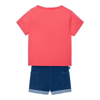 2-tlg. Set T-Shirt und Jeans-Shorts Heißluftballons
