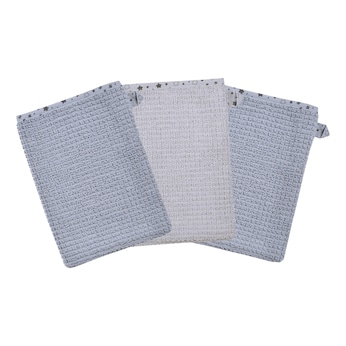 Lot de 3 gants de toilette 15 x 21 cm