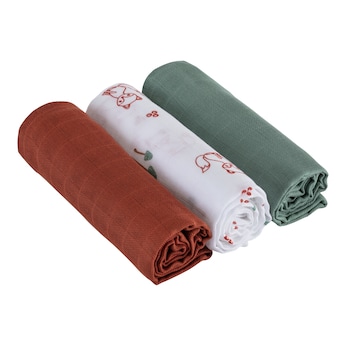 Lot de 3 langes en gaze 80x80 cm