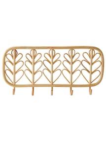 Wandgarderobe mit Rattan BOHO mit 5 Kleiderhaken, Kinderzimmer