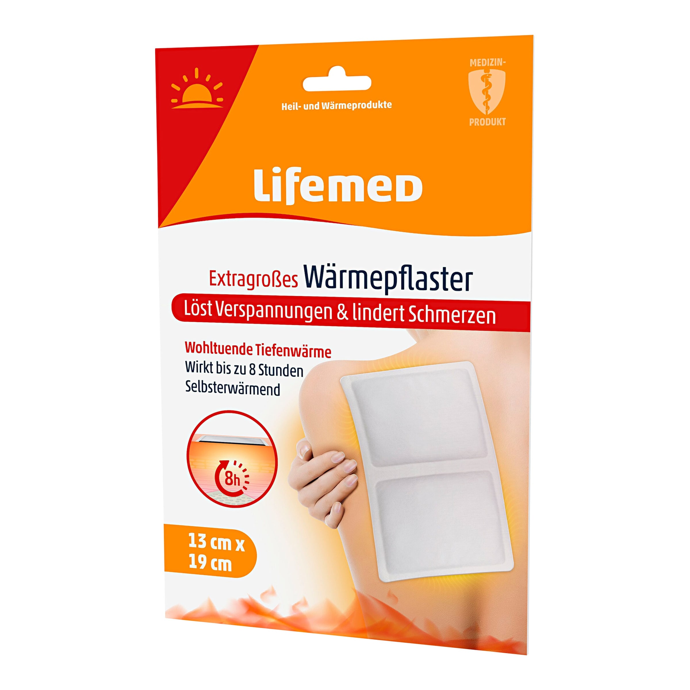 Extragroßes Wärmepflaster, 3 Stück weiss