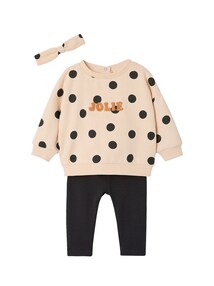 Baby-Set: Sweatshirt, Leggings & Haarband für Mädchen