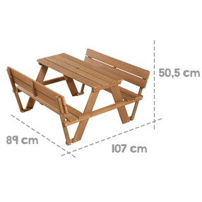 Kindersitzgruppe 'PICKNICK for 4' Outdoor +, teak, mit Lehne und Bankkissen Little Stars 