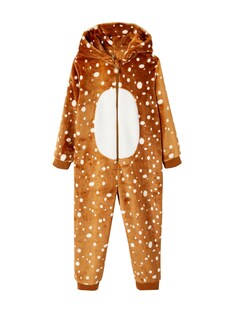 Mädchen Plüsch-Overall, Onesie „Rentier“
