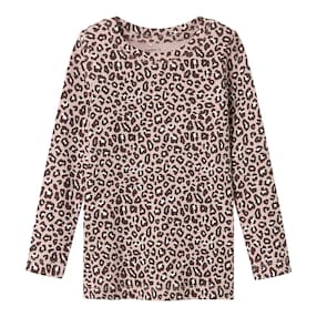 T-shirt manches longues imprimé léopard