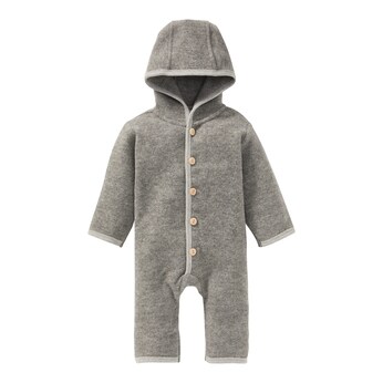 Wollfleece-Overall mit Klappbündchen aus Merinowolle