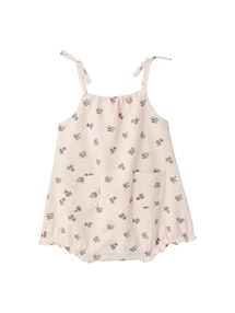 Baby Mädchen Kurzoverall, Spaghettiträger mit Schleifen, Bio-Baumwolle