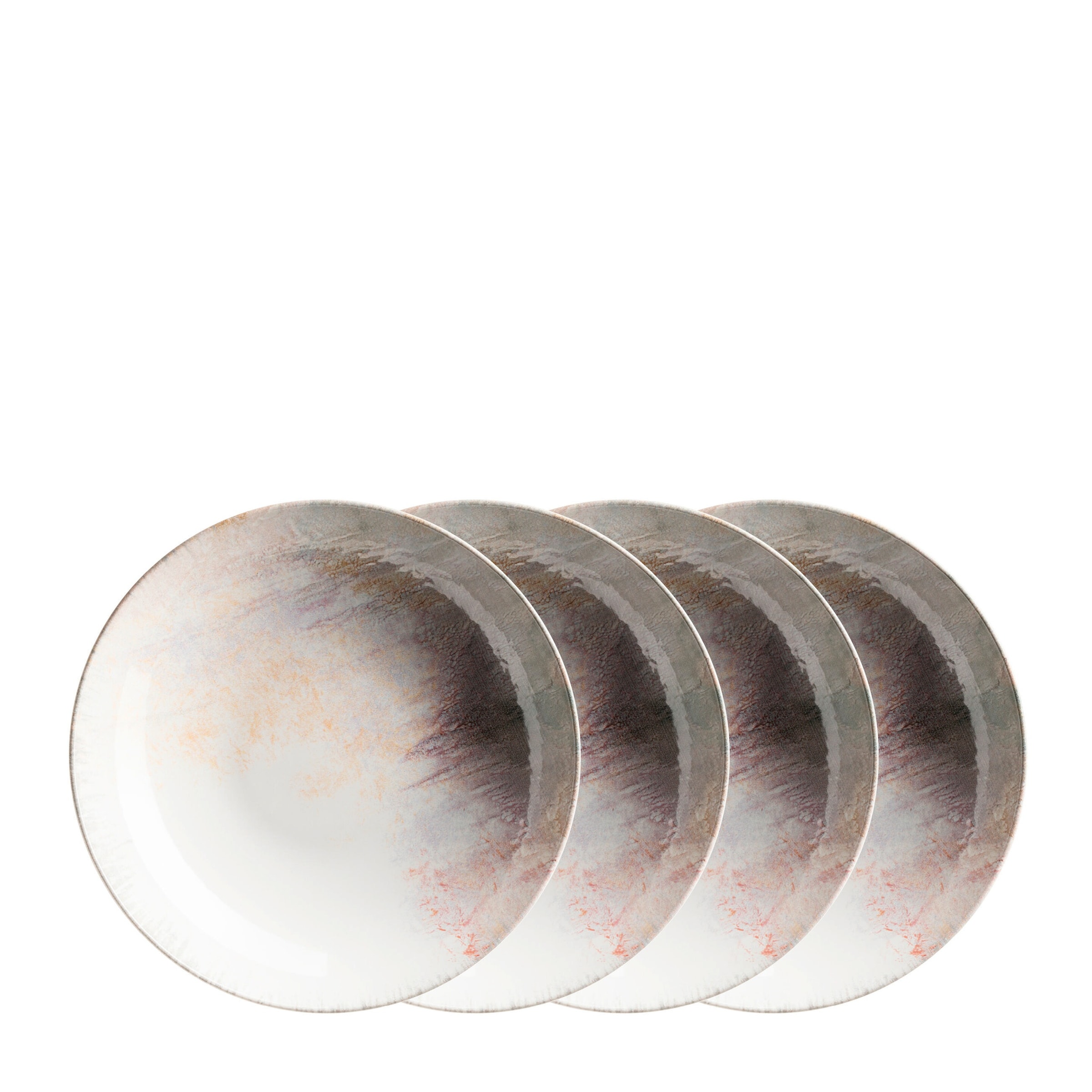 Suppenteller-Set, Steinzeug Aquarellia