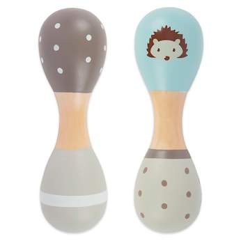Baby Holzrassel Igel Hantelrassel 2er Set