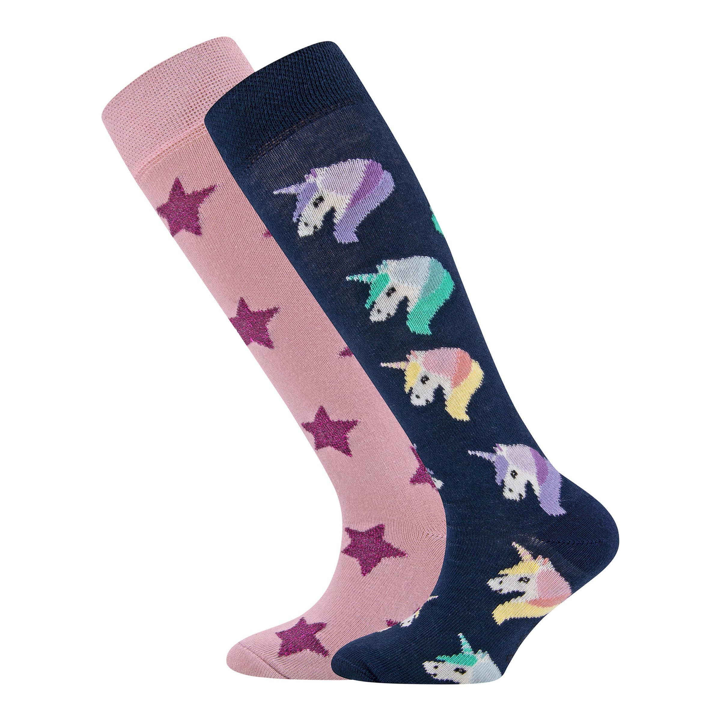 Ewers 2er-Pack Kniestrümpfe Einhorn Sterne