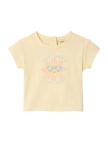 Bio-Kollektion: Bedrucktes Baby T-Shirt mit Druckknöpfen hinten