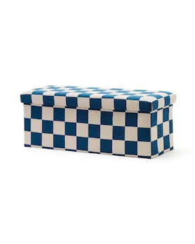 Sitzbank mit Stauraum Karo blau