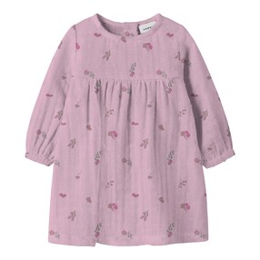 Musselin-Kleid langarm Blumen