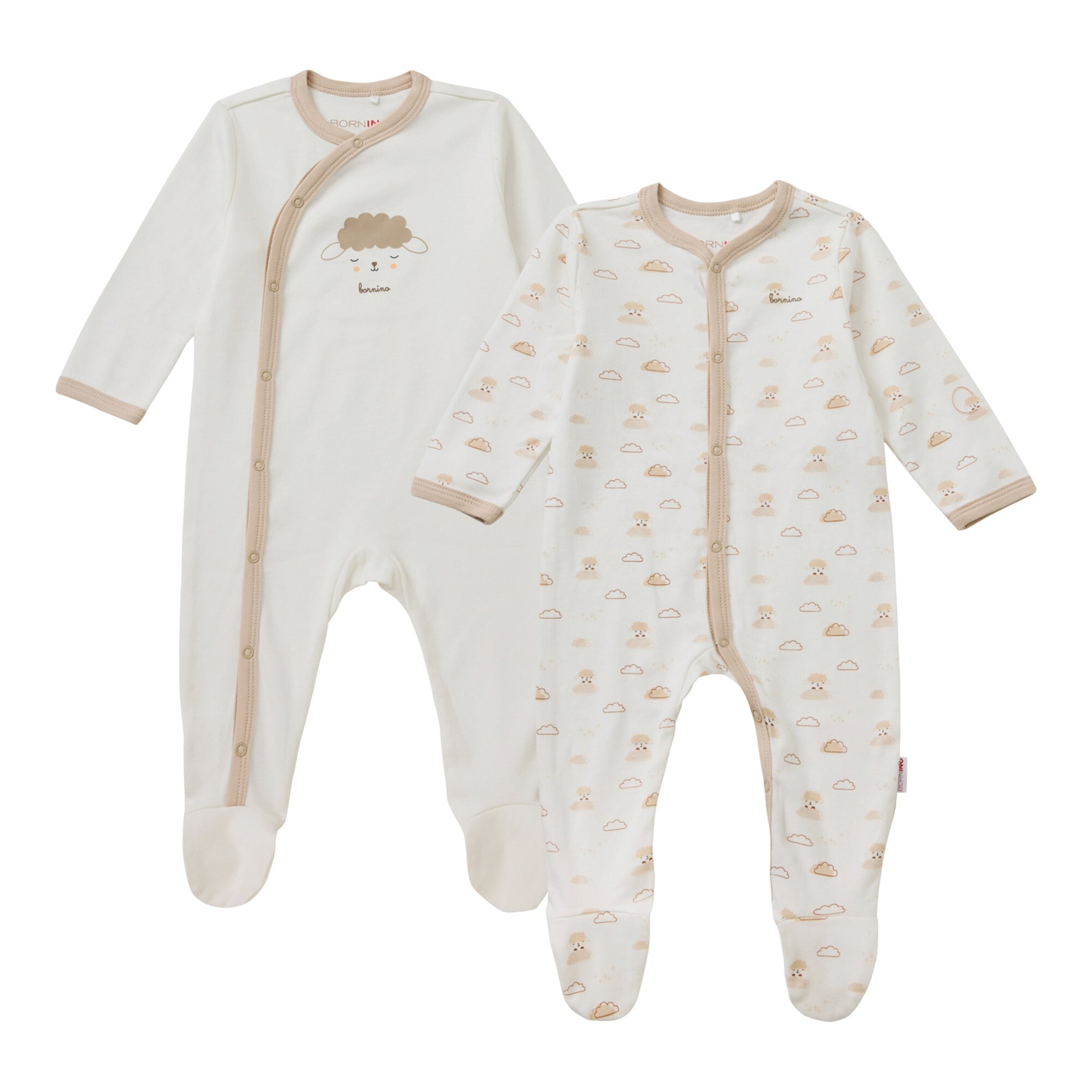 Bornino Lieblinge 2er-Pack Schlafoveralls Schaf