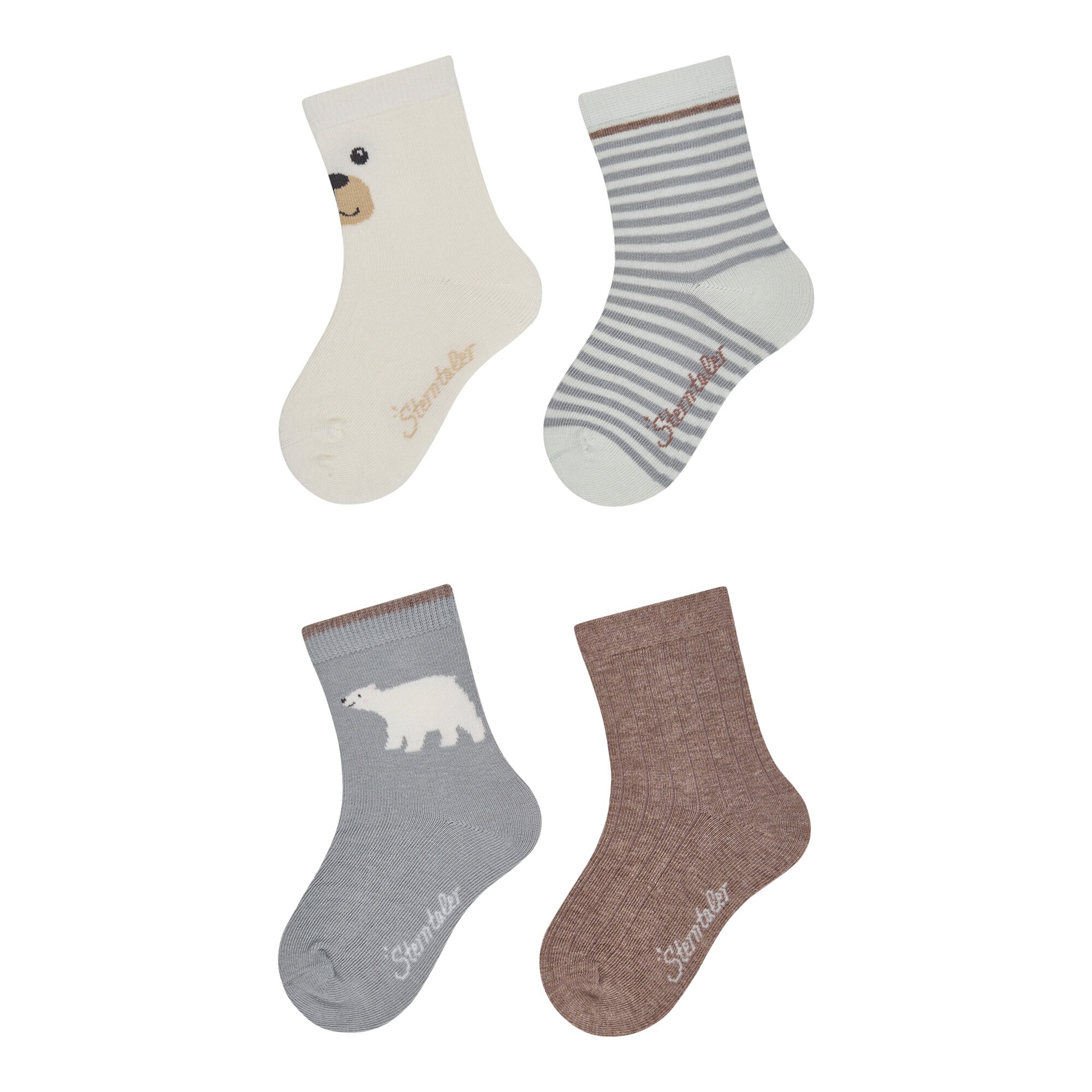 Sterntaler 4er-Pack Socken Eisbär Ringel