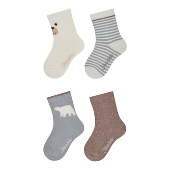 4er-Pack Socken Eisbär Ringel