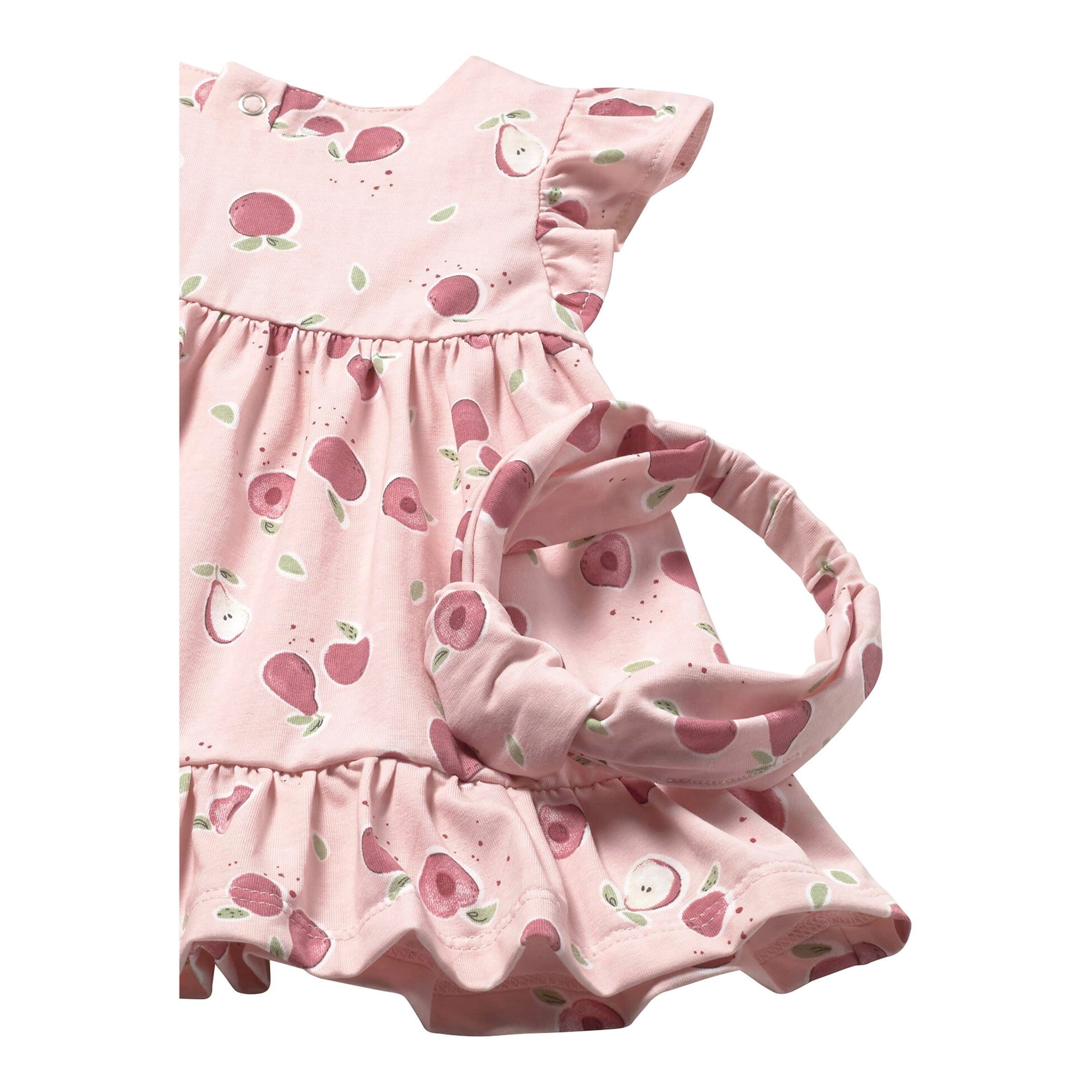 2-tlg. Set Kleid Flügelarm und Bolero Äpfel