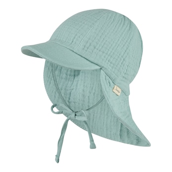 Musselin-Schirmmütze mit Nacken- und UV-Schutz