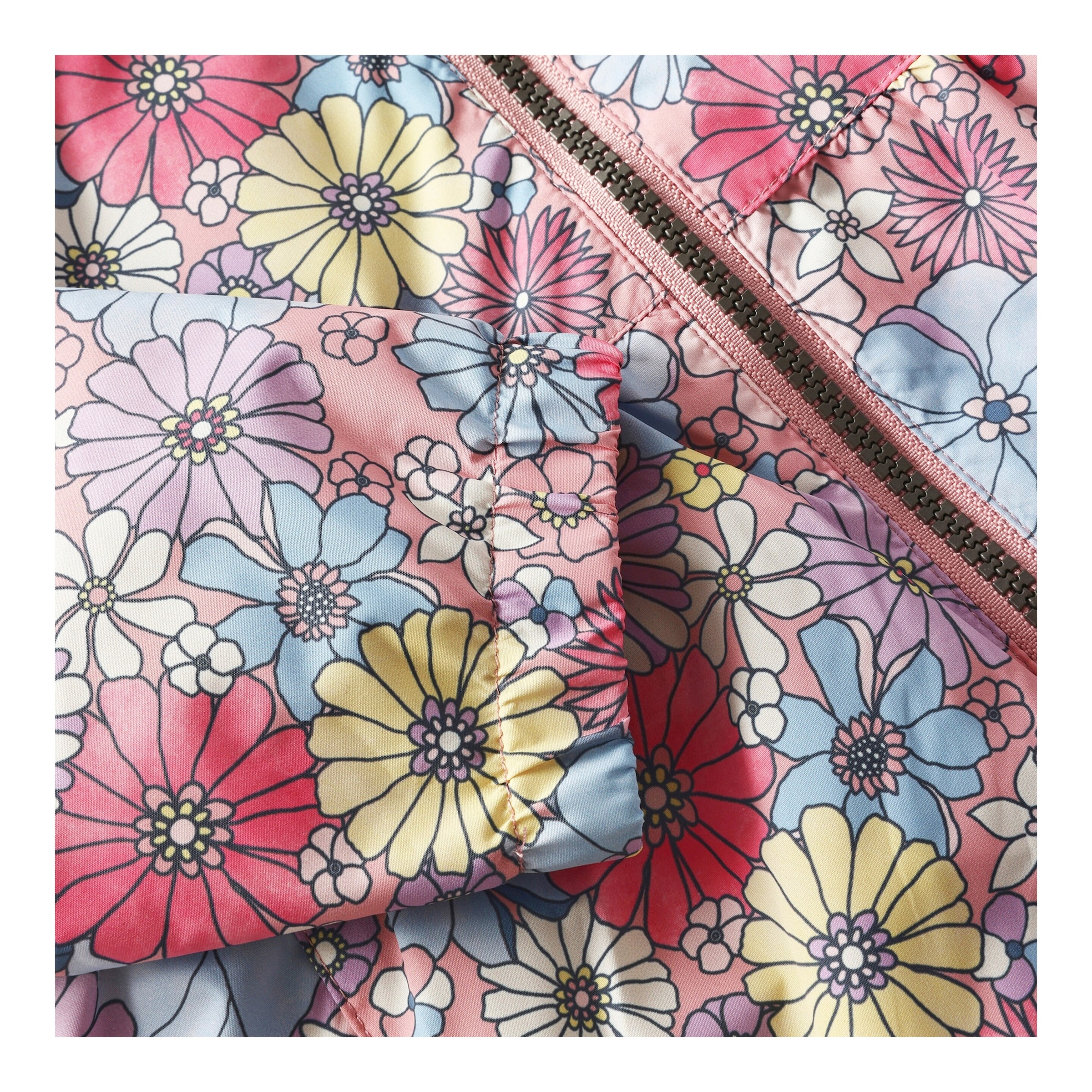 Regenjacke mit abnehmbarer Kapuze Blumen