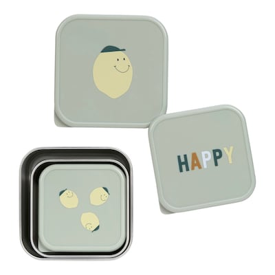 3-tlg. Snackboxset aus Edelstahl