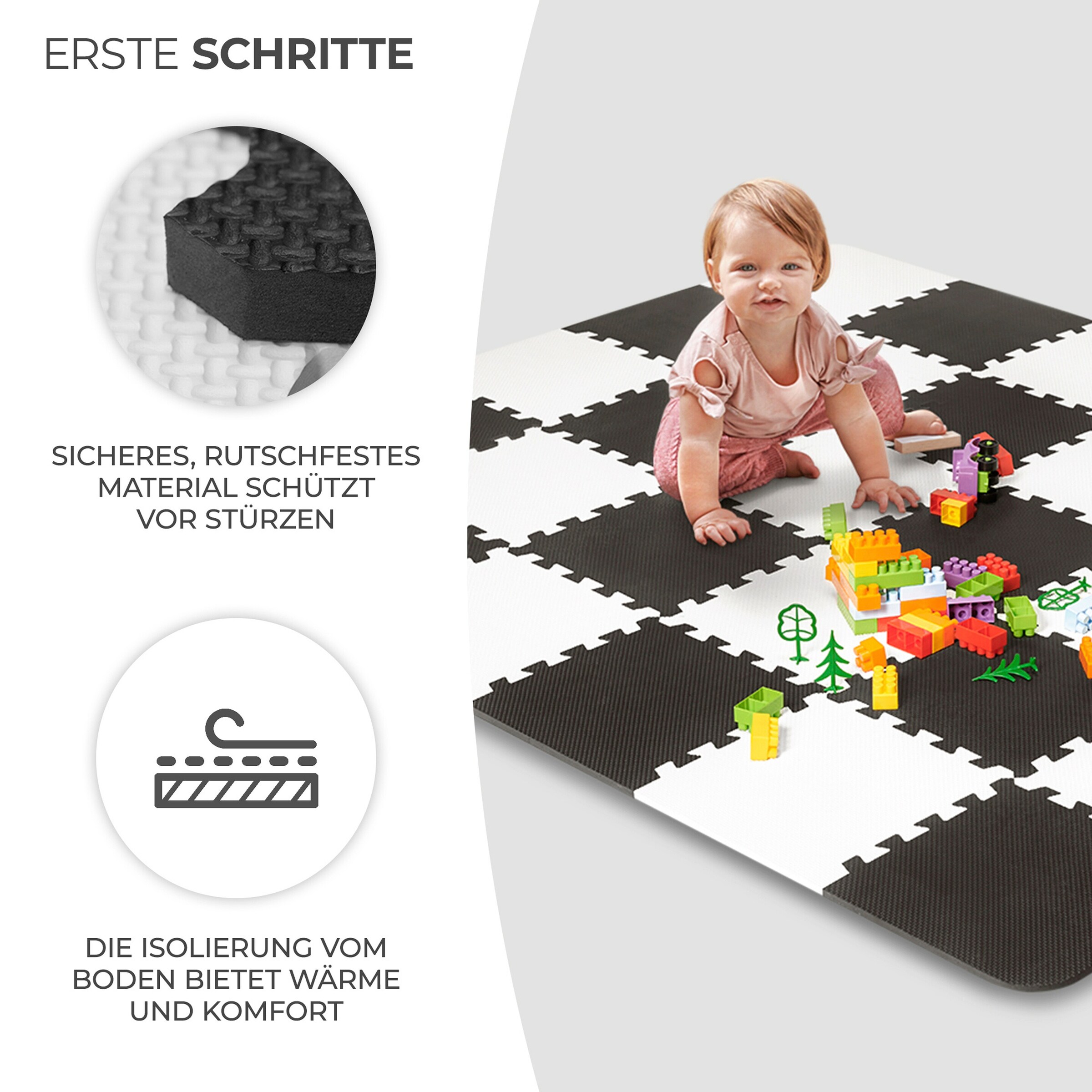 Kinderkraft Puzzlematte LUNO noir