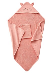 Baby Kapuzenbadetuch & Waschhandschuh, Bio-Baumwolle