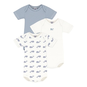 3er-Pack Bodys kurzarm Ringel Wale