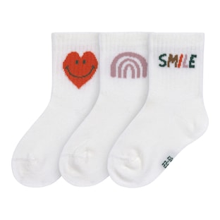 3er-Pack Socken Smile Herz Regenbogen Little Gang