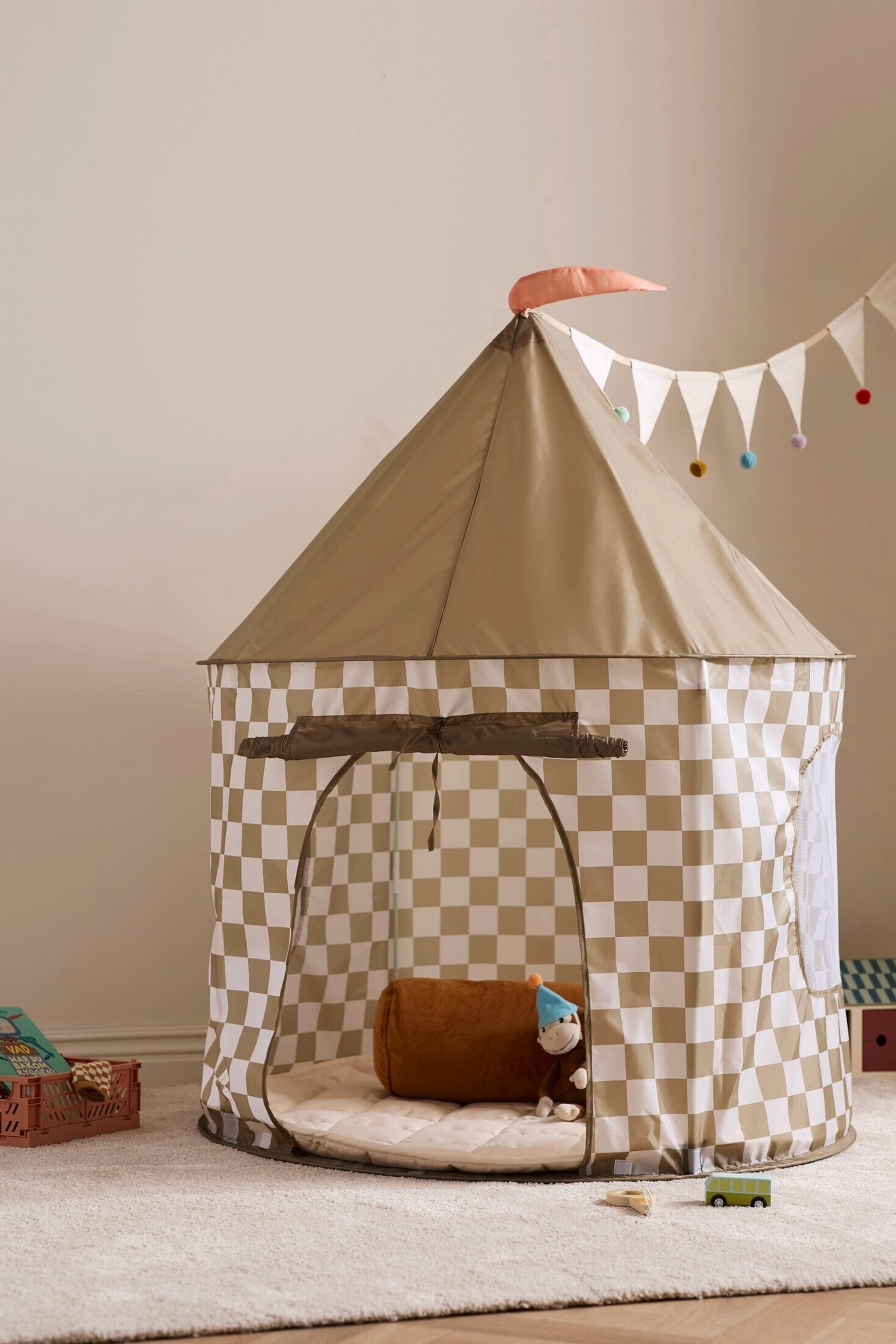 Kids Concept Spielzelt Karo khaki