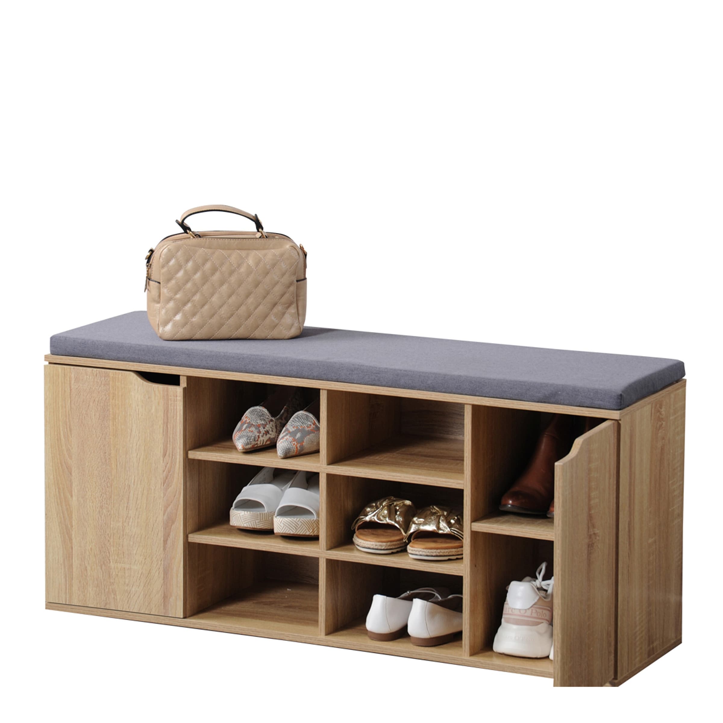 Kesper Schoenenrek/schoenenkast met zitvlak - roze - 5 paar schoenen - hout - L51 x B30 x H48 cm | Fun en Feest