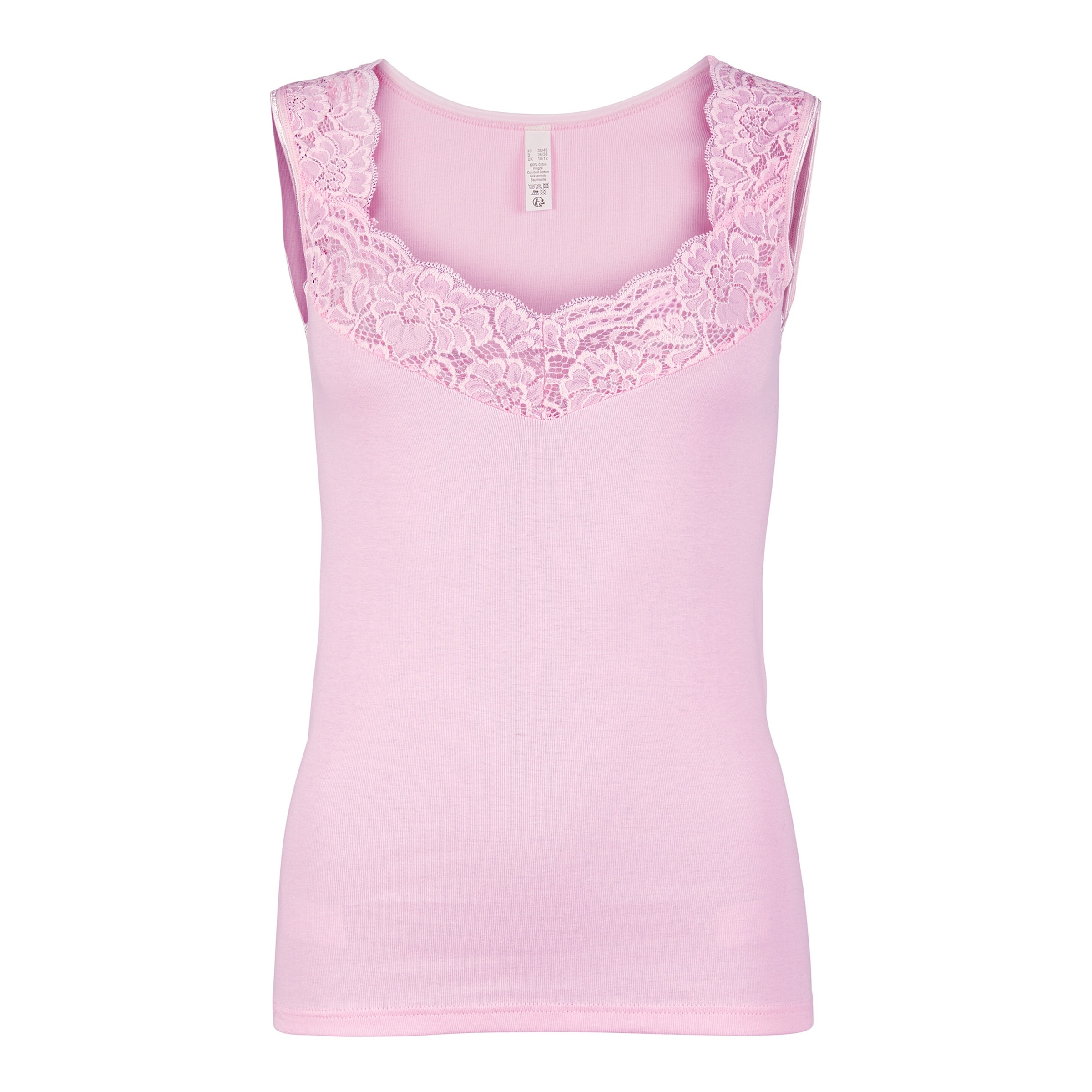 Baumwoll-Spitzen-Tanktop