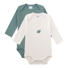 Lot de 2 bodys manches longues éléphant