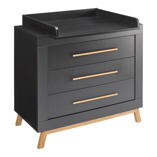 Wickelkommode Miami Black/Natur